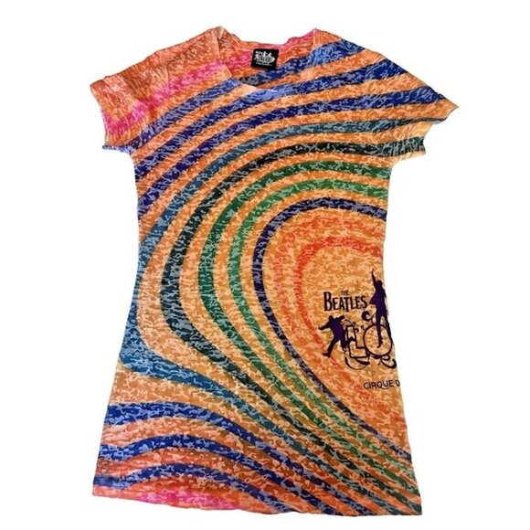 The Beatles Tops - W SM Beatles Love Cirque Du Soleil Rainbow Heart Psychedelic Vegas Music Shirt